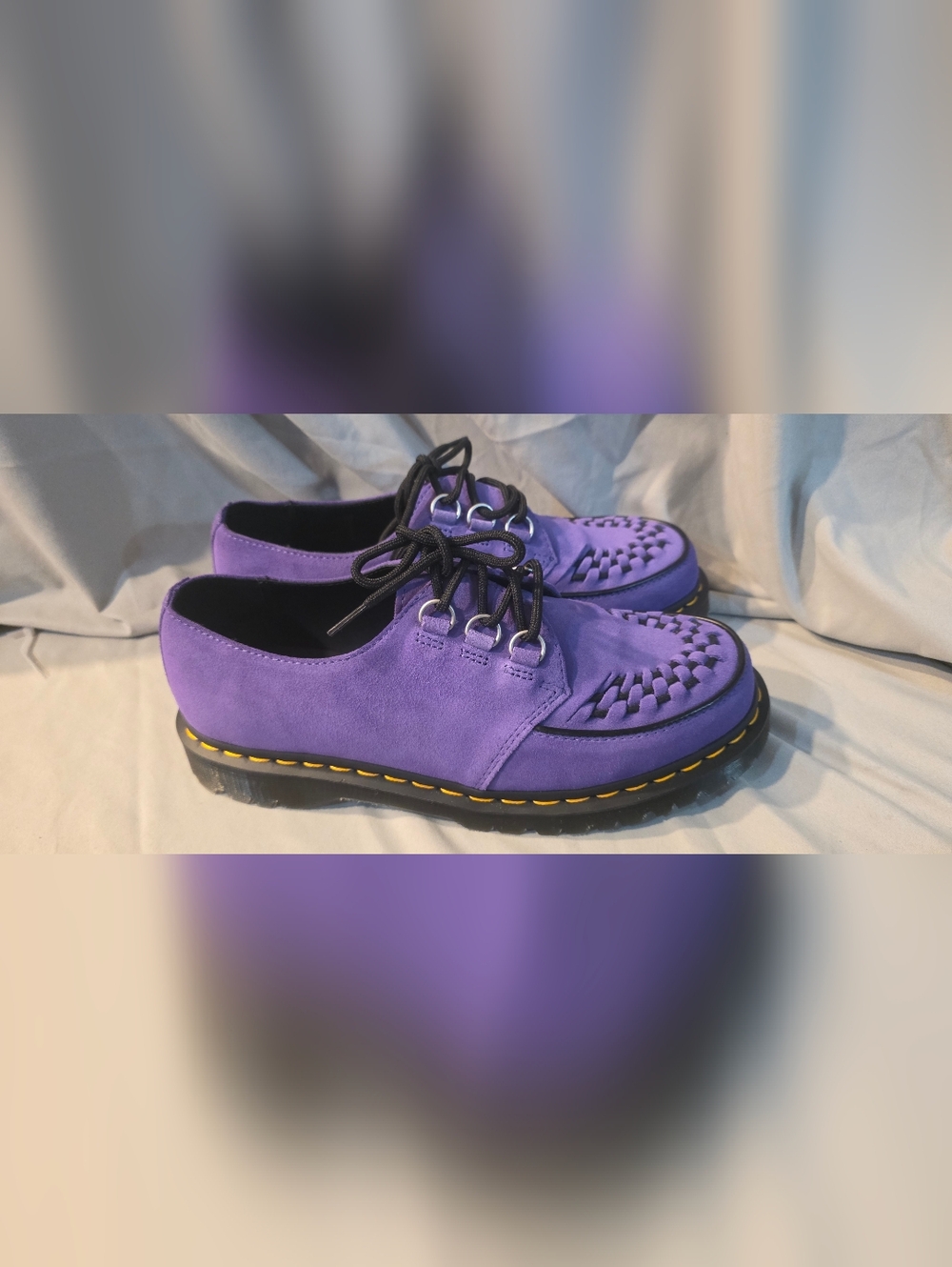 Dr. Martens Ramsey Woven Suede Creepers Twilight Purple Men SZ 11 NWOB